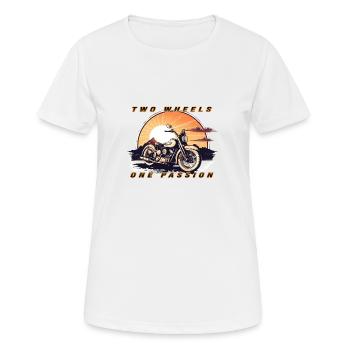 Two Wheels One Passion - Women's Breathable T-Shirt - white - Front - AI Model Female 172 dark (172cm)