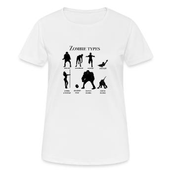 Zombie-Typen-Diagramm - Frauen T-Shirt atmungsaktiv - Weiß - Vorne - AI Model Female 172 dark (172cm)
