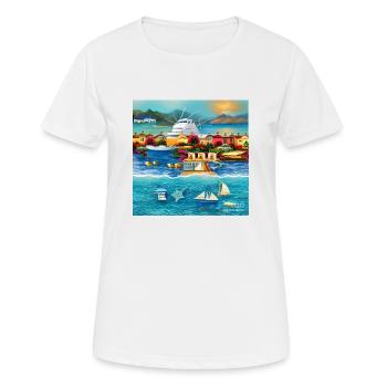 holiday at sea shore - Women's Breathable T-Shirt - white - Front - AI Model Female 172 dark (172cm)