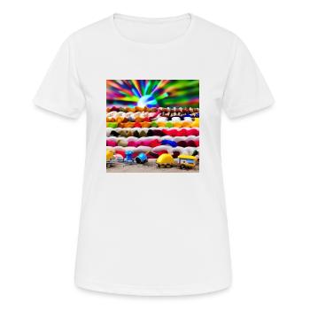 toys at sunny sea shore - Women's Breathable T-Shirt - white - Front - AI Model Female 172 dark (172cm)