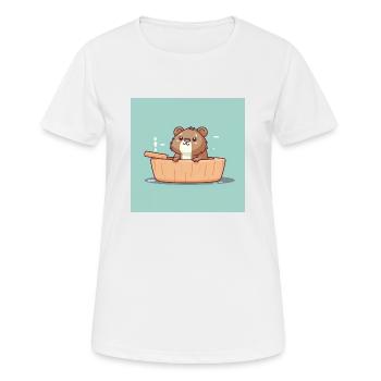 Castor mignon dans la baignoire - T-shirt respirant Femme - blanc - Devant - AI Model Female 172 dark (172cm)