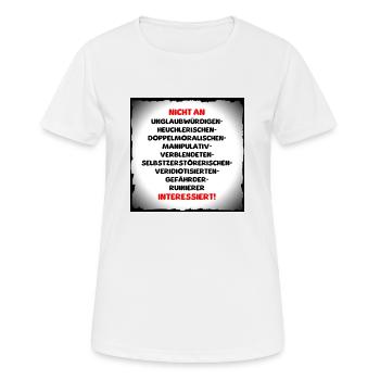vermeide schlechtes - Frauen T-Shirt atmungsaktiv - Weiß - Vorne - AI Model Female 172 dark (172cm)