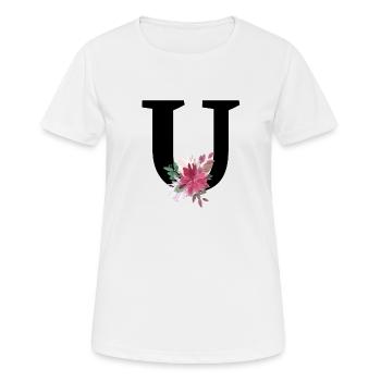 Floral letter - Women's Breathable T-Shirt - white - Front - AI Model Female 172 dark (172cm)