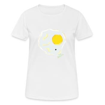 ŒUF FRIT contre mouche - T-shirt respirant Femme - blanc - Devant - AI Model Female 172 dark (172cm)