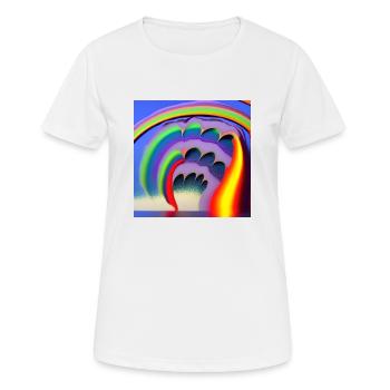 Arc-en-ciel avec un grand soleil au-dessus - T-shirt respirant Femme - blanc - Devant - AI Model Female 172 dark (172cm)