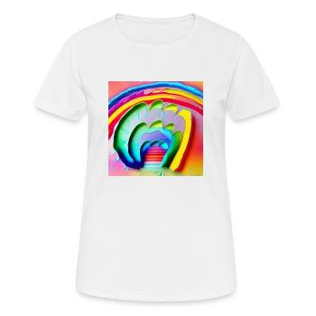 Arc-en-ciel dans les jours de pluie ensoleillés - T-shirt respirant Femme - blanc - Devant - AI Model Female 172 dark (172cm)