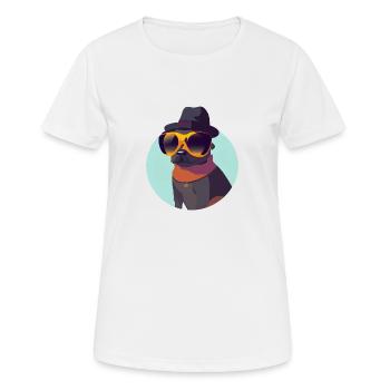 Chien Propriétaire Chiens Terrier Propriétaire de chien - T-shirt respirant Femme - blanc - Devant - AI Model Female 172 dark (172cm)