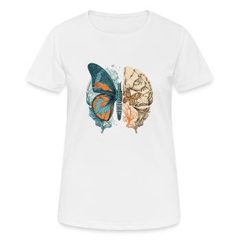 Butterfly brain Ur-Tshirt - Frauen T-Shirt atmungsaktiv - Weiß - Vorne - AI Model Female 172 dark (172cm)