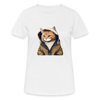Cute Cat Ur-Tshirt - Frauen T-Shirt atmungsaktiv - Weiß - Vorne - AI Model Female 172 dark (172cm)