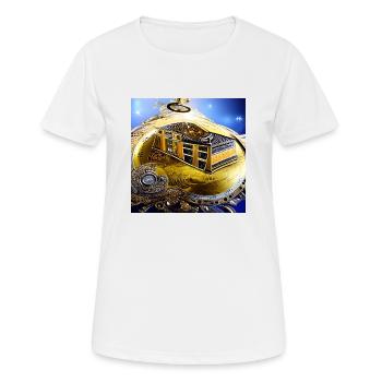 Abstraction de l’horloge - T-shirt respirant Femme - blanc - Devant - AI Model Female 172 dark (172cm)