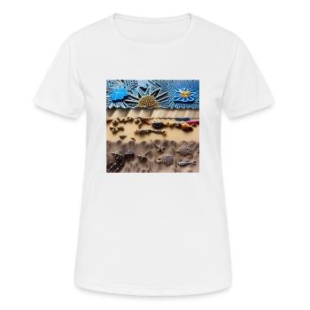 Sunny beach - Women's Breathable T-Shirt - white - Front - AI Model Female 172 dark (172cm)