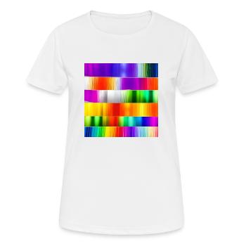 Mischung aus verrückten horizontalen Farben Farben - Frauen T-Shirt atmungsaktiv - Weiß - Vorne - AI Model Female 172 dark (172cm)