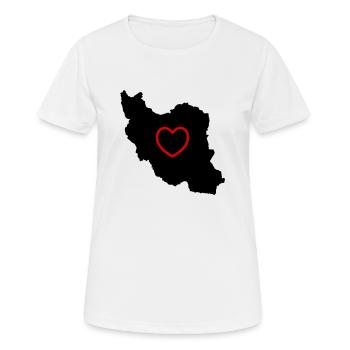 Amour de l’Iran - T-shirt respirant Femme - blanc - Devant - AI Model Female 172 dark (172cm)