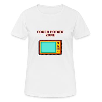 Couch potato - Frauen T-Shirt atmungsaktiv - Weiß - Vorne - AI Model Female 172 dark (172cm)