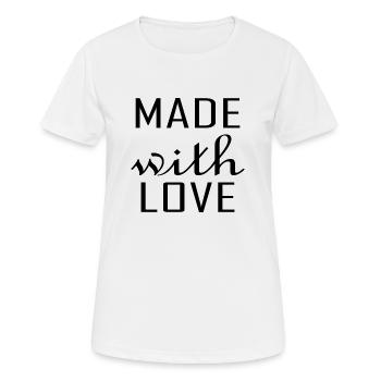 Made with Love - Frauen T-Shirt atmungsaktiv - Weiß - Vorne - AI Model Female 172 dark (172cm)