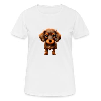 Teckel Chien Chiens Propriétaires Chiens Propriétaires de chiens Propriétaires de chiens - T-shirt respirant Femme - blanc - Devant - AI Model Female 172 dark (172cm)