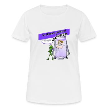 Les Hommes préfèrent les rondes 06 - T-shirt respirant Femme - blanc - Devant - AI Model Female 172 dark (172cm)
