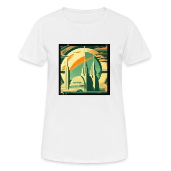 Rétrofuturisme spatial - T-shirt respirant Femme - blanc - Devant - AI Model Female 172 dark (172cm)