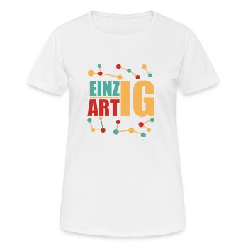 Einzigartig - Frauen T-Shirt atmungsaktiv - Weiß - Vorne - AI Model Female 172 dark (172cm)