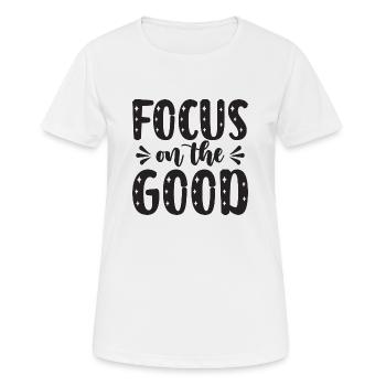 Focus on the Good - Women's Breathable T-Shirt - white - Front - AI Model Female 172 dark (172cm)