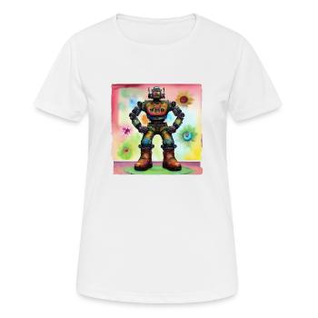 Robo Blume - Frauen T-Shirt atmungsaktiv - Weiß - Vorne - AI Model Female 172 dark (172cm)