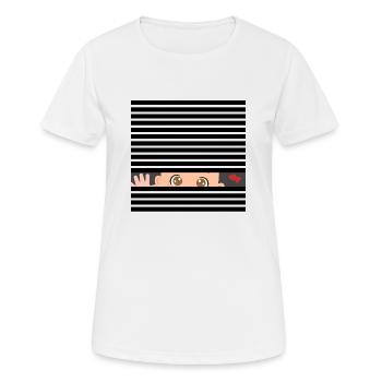 Impression "Future Maman : Veuillez patienter" - T-shirt respirant Femme - blanc - Devant - AI Model Female 172 dark (172cm)