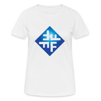 Blue cut tile - Women's Breathable T-Shirt - white - Front - AI Model Female 172 dark (172cm)