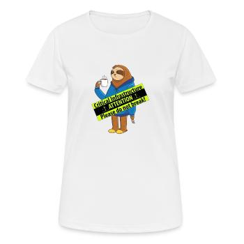 Kaffeebecher als Kritische Infrastruktur - Frauen T-Shirt atmungsaktiv - Weiß - Vorne - AI Model Female 172 dark (172cm)