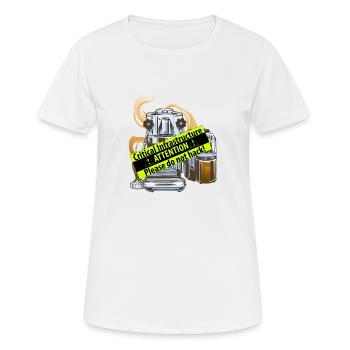 Eine Kaffeemaschine als Kritische Infrastruktur - Frauen T-Shirt atmungsaktiv - Weiß - Vorne - AI Model Female 172 dark (172cm)