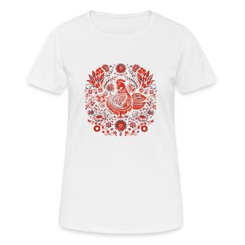 Der alte rote Vogel - Frauen T-Shirt atmungsaktiv - Weiß - Vorne - AI Model Female 172 dark (172cm)