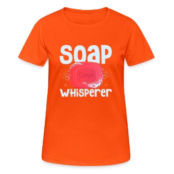 Soap Whisperer Soapmaker Soapmaking - Women's Breathable T-Shirt - neon orange - Front - AI Model Female 172 dark (172cm)