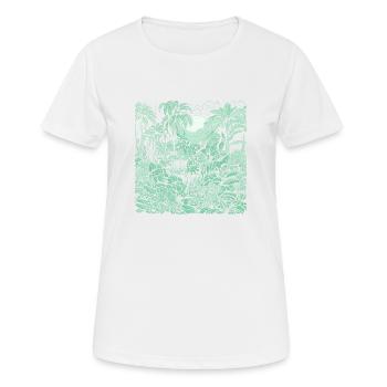 Jungle Motiv Hellgrün - Frauen T-Shirt atmungsaktiv - Weiß - Vorne - AI Model Female 172 dark (172cm)
