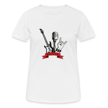 Rockgitarren-Design für Künstler - Frauen T-Shirt atmungsaktiv - Weiß - Vorne - AI Model Female 172 dark (172cm)