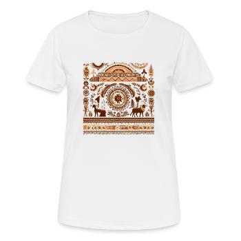 Folklore africain - T-shirt respirant Femme - blanc - Devant - AI Model Female 172 dark (172cm)