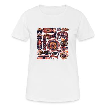 African folklore - Women's Breathable T-Shirt - white - Front - AI Model Female 172 dark (172cm)