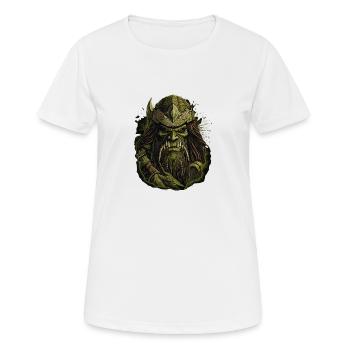 Dynamic artwork: fierce Greenskin warrior. - Women's Breathable T-Shirt - white - Front - AI Model Female 172 dark (172cm)