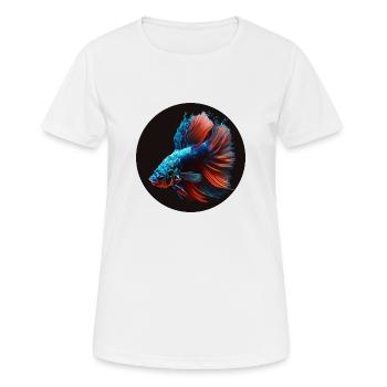 Kampffisch / Beta Splendens - Frauen T-Shirt atmungsaktiv - Weiß - Vorne - AI Model Female 172 dark (172cm)