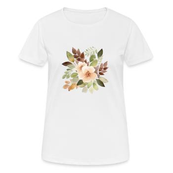 Wunderschöne Blumen im Boho Stil - Frauen T-Shirt atmungsaktiv - Weiß - Vorne - AI Model Female 172 dark (172cm)