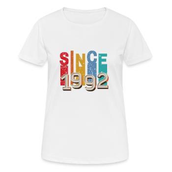 Since 1992 retro - T-shirt respirant Femme - blanc - Devant - AI Model Female 172 dark (172cm)
