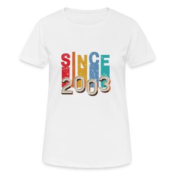 Since 2003 retro - T-shirt respirant Femme - blanc - Devant - AI Model Female 172 dark (172cm)