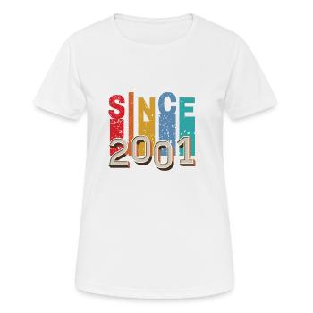 Since 2001 retro - T-shirt respirant Femme - blanc - Devant - AI Model Female 172 dark (172cm)