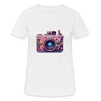 Photographe drôle Photographier Photographes Photographes - T-shirt respirant Femme - blanc - Devant - AI Model Female 172 dark (172cm)