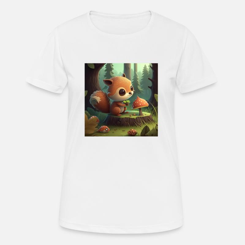 Cute squirrel eats in nature - Women's Breathable T-Shirt - white