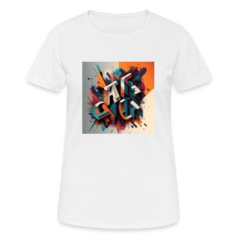 Graffiti - Frauen T-Shirt atmungsaktiv - Weiß - Vorne - AI Model Female 172 dark (172cm)
