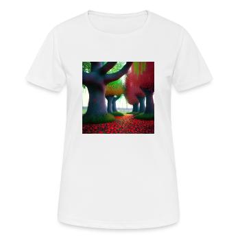 Forêt d’arbres épais - T-shirt respirant Femme - blanc - Devant - AI Model Female 172 dark (172cm)