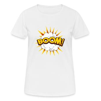 Lustige Cartoon-Explosion - Frauen T-Shirt atmungsaktiv - Weiß - Vorne - AI Model Female 172 dark (172cm)