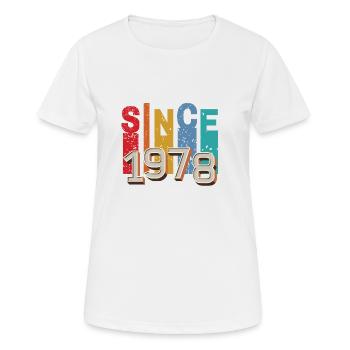 Since 1978 retro - T-shirt respirant Femme - blanc - Devant - AI Model Female 172 dark (172cm)