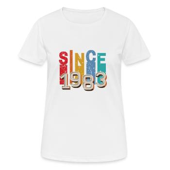 Since 1983 retro - T-shirt respirant Femme - blanc - Devant - AI Model Female 172 dark (172cm)