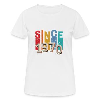 Since 1970 retro - T-shirt respirant Femme - blanc - Devant - AI Model Female 172 dark (172cm)
