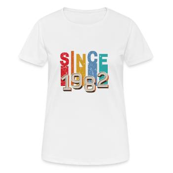 Since 1982 retro - T-shirt respirant Femme - blanc - Devant - AI Model Female 172 dark (172cm)